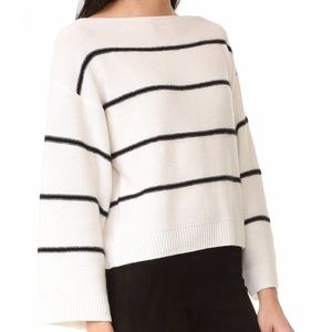 Vince Boat Neck Cashmere Striped Sweater